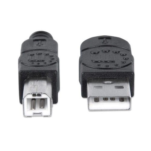 CABLE USB 2.0 TYPE-A MALE TO TYPE-B MALE 480 MBPS 3 FT BLACK