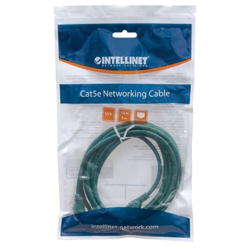 CABLE CAT5E BOOTED GREEN 10FT