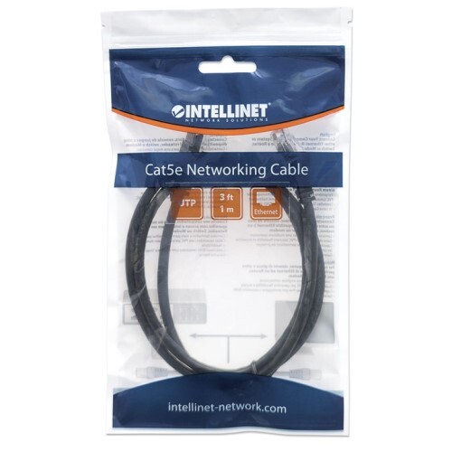 CABLE CAT5E BOOTED BLACK3FT