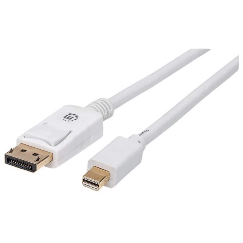 CABLE MINI DISPLAYPORT MALE TO DISPLAYPORT MALE 10 FT WHITE