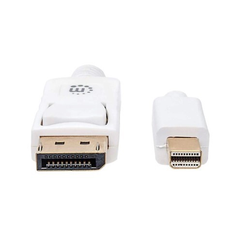 CABLE MINI DISPLAYPORT MALE TO DISPLAYPORT MALE 10 FT WHITE