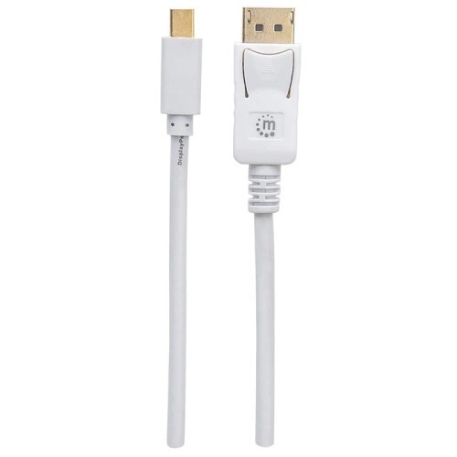 CABLE MINI DISPLAYPORT MALE TO DISPLAYPORT MALE 10 FT WHITE