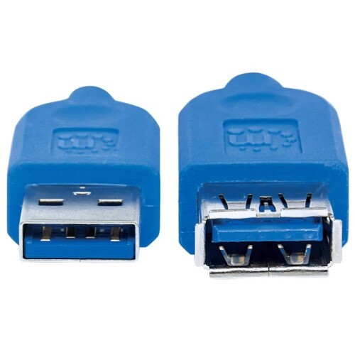 CABLE USB 3.2 GEN 1 TYPE-A MALE TO TYPE-A FEMALE 3 FT BLUE