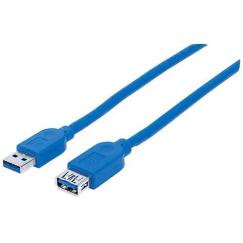 CABLE USB 3.2 GEN 1 TYPE-A MALE TO TYPE-A FEMALE 3 FT BLUE