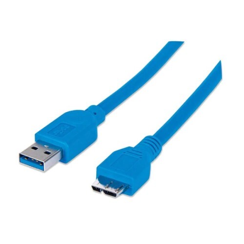 CABLE USB 3.2 GEN 1 TYPE-A MALE TO MICRO-B SUPERSPEED MALE 5 GBPS 3 FT BLUE