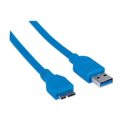CABLE USB 3.2 GEN 1 TYPE-A MALE TO MICRO-B SUPERSPEED MALE 5 GBPS 6.5 FT BLUE