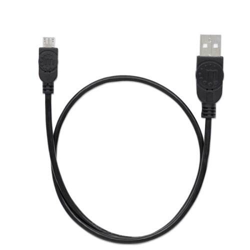 CABLE USB 2.0 TYPE-A MALE TO MICRO-B MALE 480 MBPS 1.5 FT BLACK