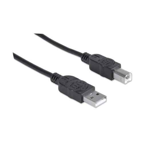 CABLE USB 2.0 TYPE-A MALE TO TYPE-B MALE 480 MBPS 6 FT BLACK