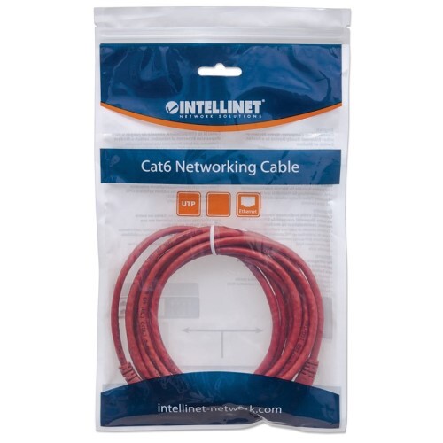 CABLE CAT6 BOOTED RED 1.5FT