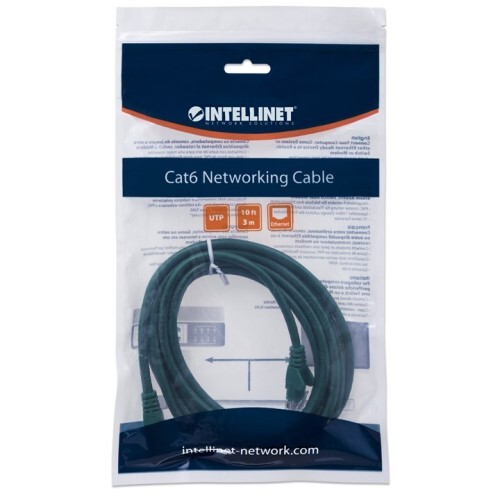 CABLE CAT6 BOOTED GREEN 10FT