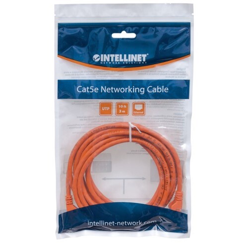 CABLE CAT5E BOOTED ORANGE 0.5FT