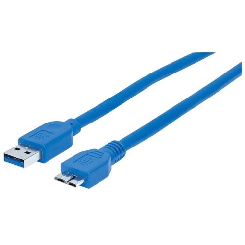 CABLE USB 3.2 GEN 1 TYPE-A MALE TO MICRO-B SUPERSPEED MALE 1.5 FT BLUE