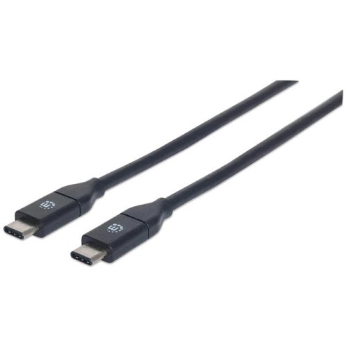 CABLE USB 3.2 GEN 2 TYPE-C MALE TO TYPE-C MALE 20 IN BLACK