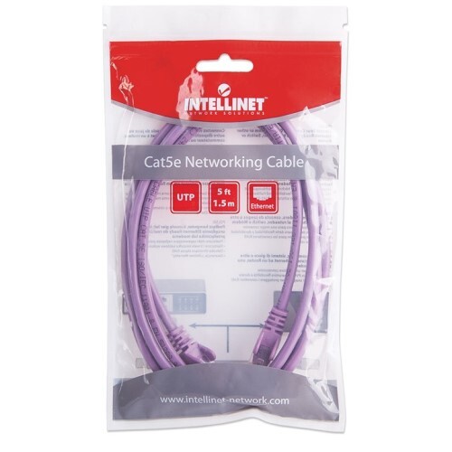 CABLE CAT5E BOOTED PURPLE 5FT