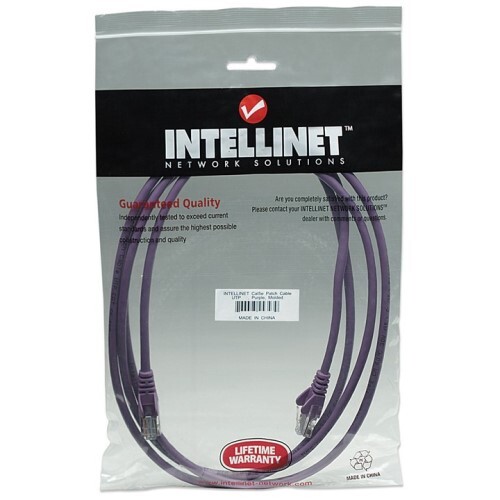CABLE CAT5E BOOTED PURPLE 50FT