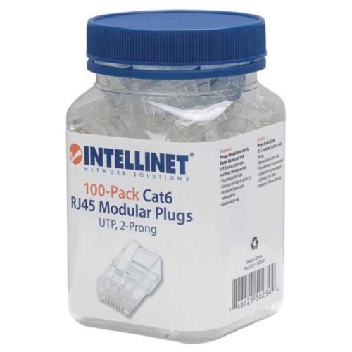 CONNECTOR RJ-45 FOR STRANDED WIRE 100 PLUGS IN JAR