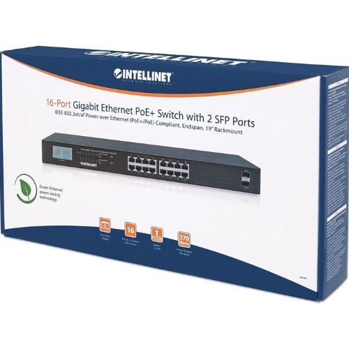 SWITCH 16-PORT GIGABIT ETHERNET POE+ WITH TWO SFP
