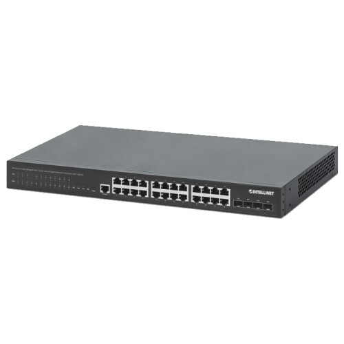 SWITCH 28-PORT L2+ FULLY MANAGED POE+ WITH 24 GIGABIT ETHERNET PORTS AND 4 SFP+ UPLINKS