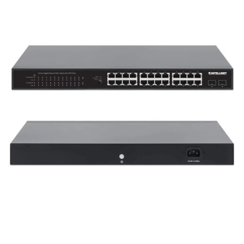 SWITCH 24 PORT POE+ AND  2 SFP SLOTS POWER BUDGET 370 W RACKMOUNT