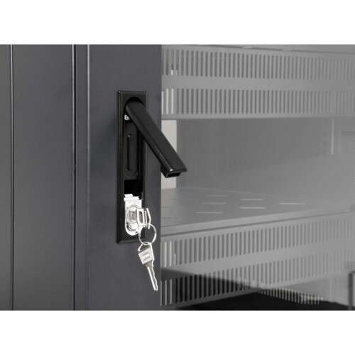 RACK CABINET 12U PRO LINE WITH INTEGRATED FANS 2 RACK SHELVES / CASTERS AND FEET / TEMPERED GLASS DO