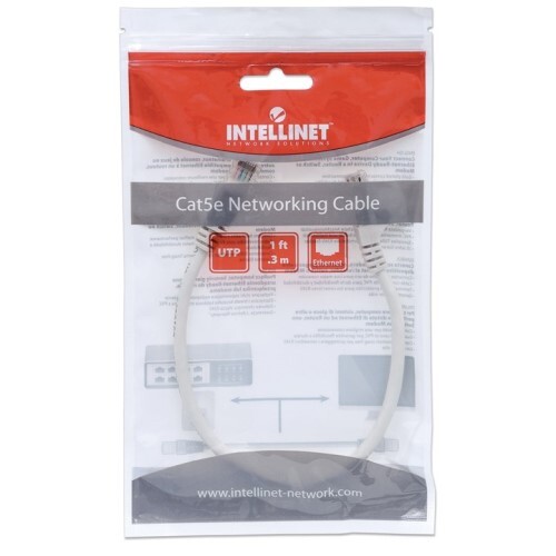 CABLE CAT5E BOOTED WHITE 2FT