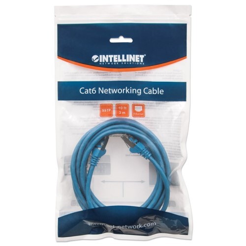 CABLE CAT6A BOOTED  BLUE 10FT