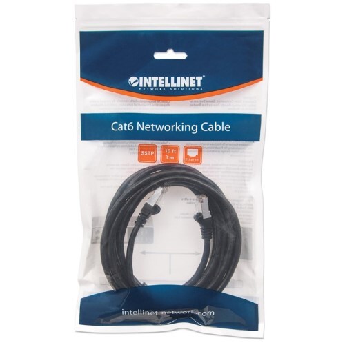 CABLE CAT6A BOOTED  BLACK 10FT