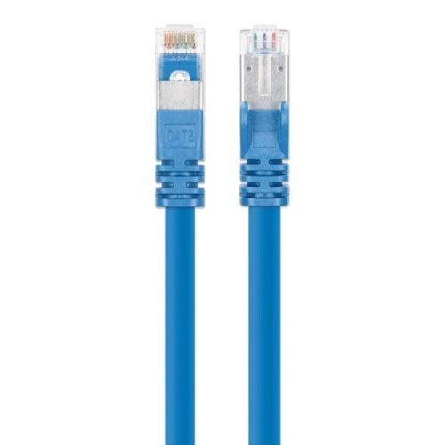 CABLE CAT8.1 PATCH SHEILDED 40G 2 GHZ 24 AWG STRANDED 50FT BLUE