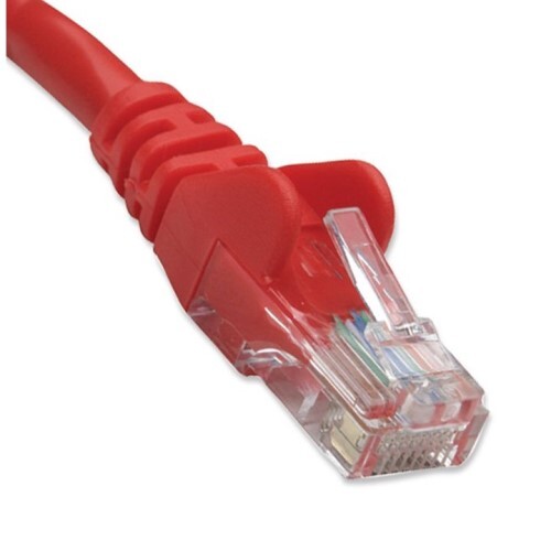 CABLE CAT5E BOOTED RED 25FT