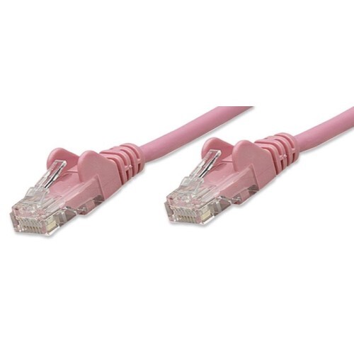 CABLE CAT6 BOOTED PINK 2FT