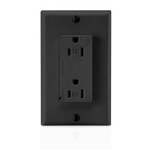 RECEPTACLE SURGE 15A TAMPER RESISTANT DECORA DUPLEX BLACK