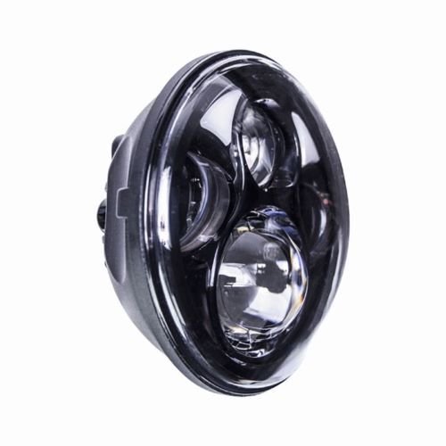 HEADLIGHT 5.6" ROUND W/ PARTIAL HALO BLACK FRONT 8-LED HEADLIGHT