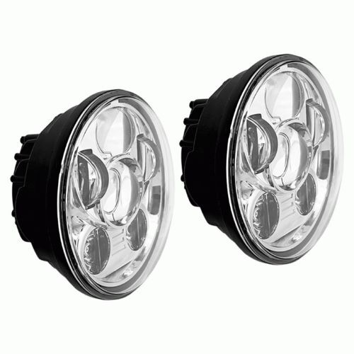 HEADLIGHT MOTORCYCLE 5.6" ROUND SILVER FRONT 8-LED HEADLIGHT