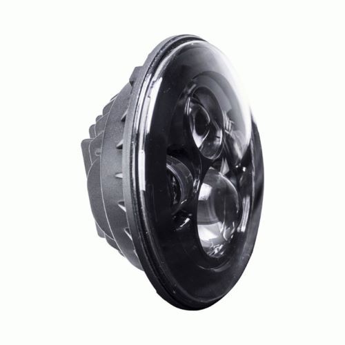 HEADLIGHT MOTORCYCLE 7" ROUND BLACK FRONT 6-LED HEADLIGHT
