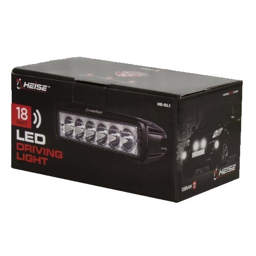 LIGHT DRIVING SINGLE ROW 6 LED 18 WATT BLACK