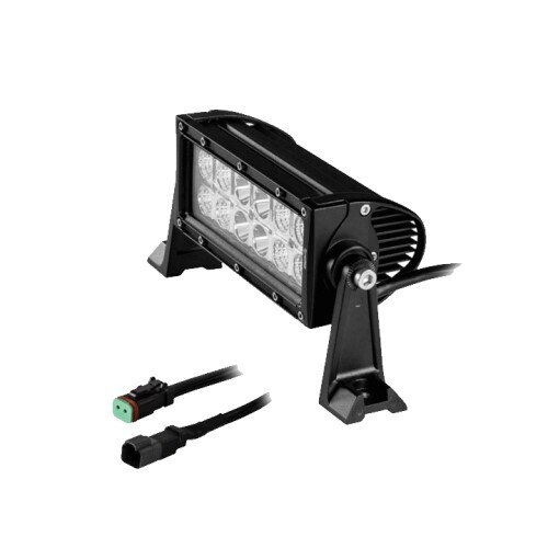 LIGHTBAR DUAL ROW 8 INCH 12 LED 36 WATT BLACK