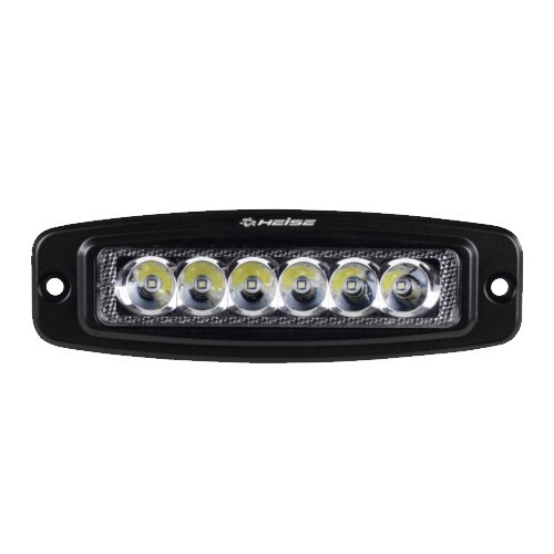 LIGHT DRIVING SINGLE ROW FLUSH MOUNT 6 LED 18 WATT BLACK