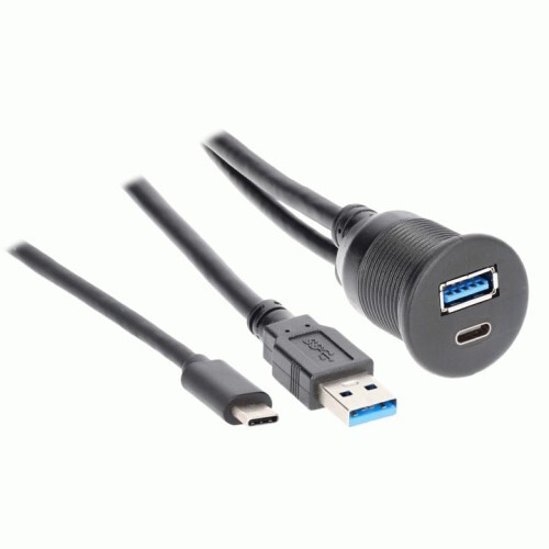 USB + USB-C CHARGE AND DATA FLUSH MOUNT
