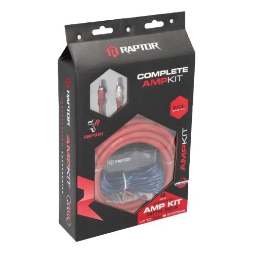 KIT RAPTOR AMPLIFIER 1000W 4 AWG AMP KIT WITH RCA CABLE - VICE SERIES