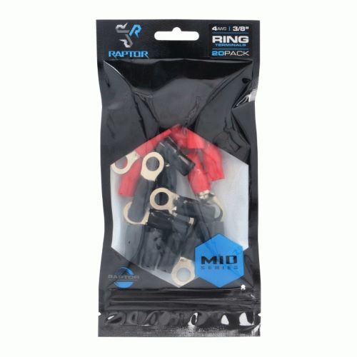 RING TERMINAL RAPTOR 4 AWG 3/8IN GOLD RING TERMINALS Mid-Series -20PK