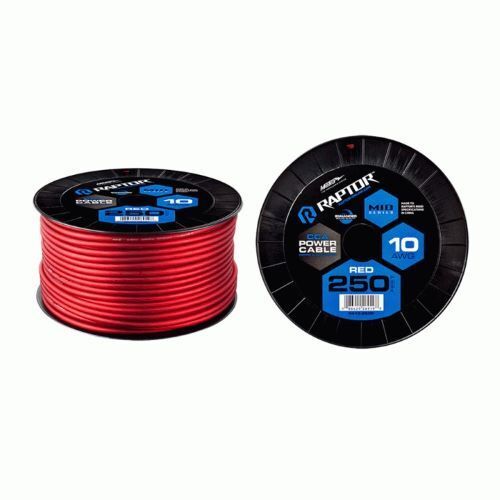 CABLE RAPTOR POWER 250FT 10AWG RED CCA Mid-Series POWER CABLE
