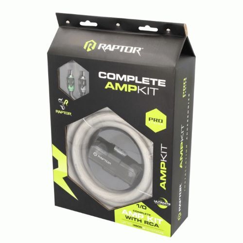 KIT RAPTOR AMPLIFIER 3800W 1/0 AWG AMP KIT WITH RCA CABLE - PRO SERIES