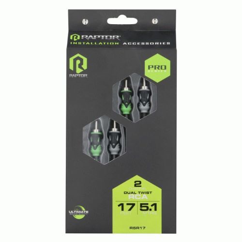 CABLE RAPTOR RCA 2-CHANNEL AUDIO CABLE - PRO SERIES 17 ft