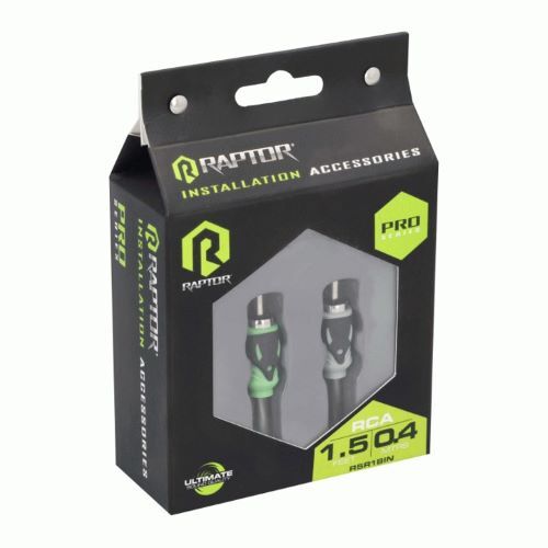 CABLE RAPTOR RCA 2-CHANNEL AUDIO CABLE - PRO SERIES 1.5 ft