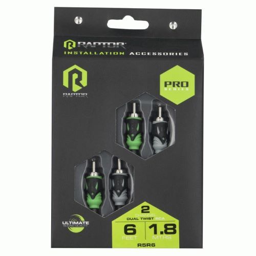 CABLE RAPTOR RCA 2-CHANNEL AUDIO CABLE - PRO SERIES 6 ft
