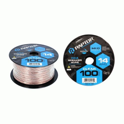 SPEAKER WIRE RAPTOR 14GA CLEAR CCA 100FT - VICE SERIES