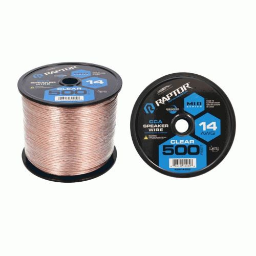 SPEAKER WIRE RAPTOR 14GA CLEAR 500FT - VICE SERIES