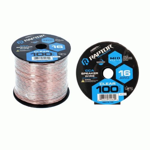 SPEAKER WIRE RAPTOR 16GA CLEAR 100FT - VICE SERIES
