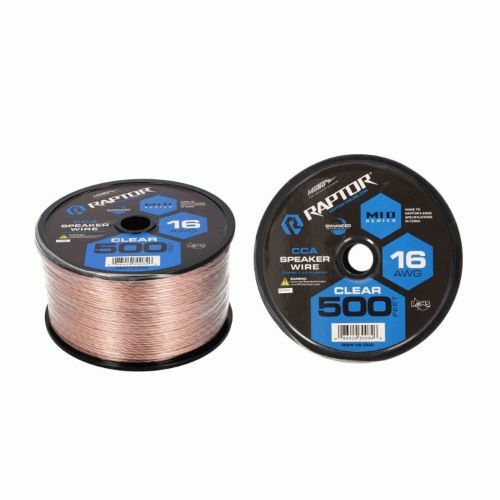 SPEAKER WIRE RAPTOR 16GA CLEAR 500FT - VICE SERIES