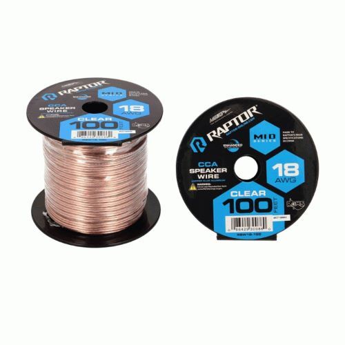 SPEAKER WIRE RAPTOR 18GA CLEAR 100FT - VICE SERIES